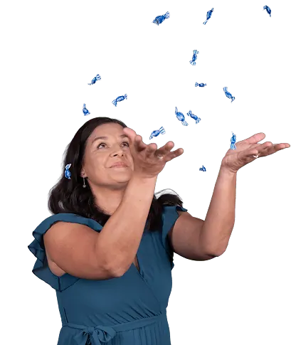 Woman with confetti